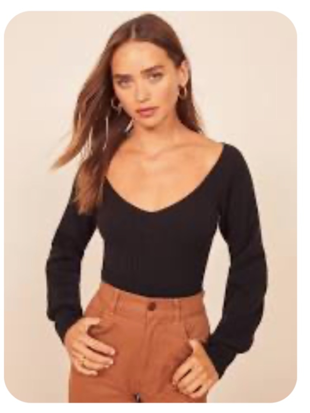Reformation Hart Sweater in Black Size Small